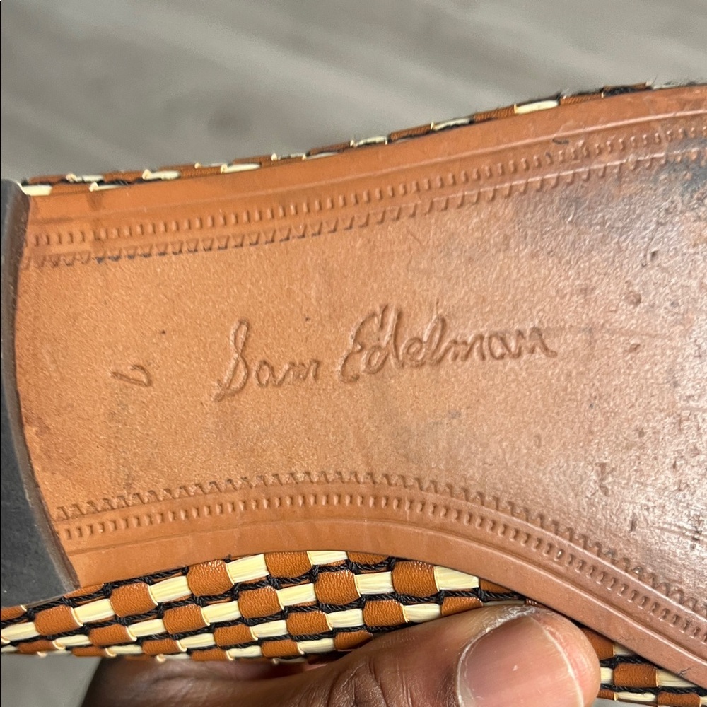 Sam Edelman Brown and Cream Woven Moccasins - Picture 11 of 16